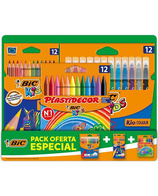 Pack Especial para Pintar de 12 Marcadores, 12 Lápiz e 12 ceras Multicolor-1