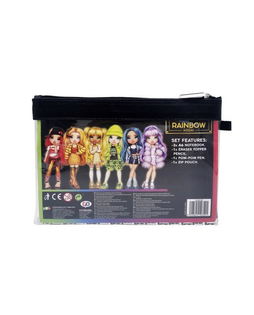 Conjunto de Estojo Simples com Material de Papelaria Rainbow High - Preto/Multicolor 3