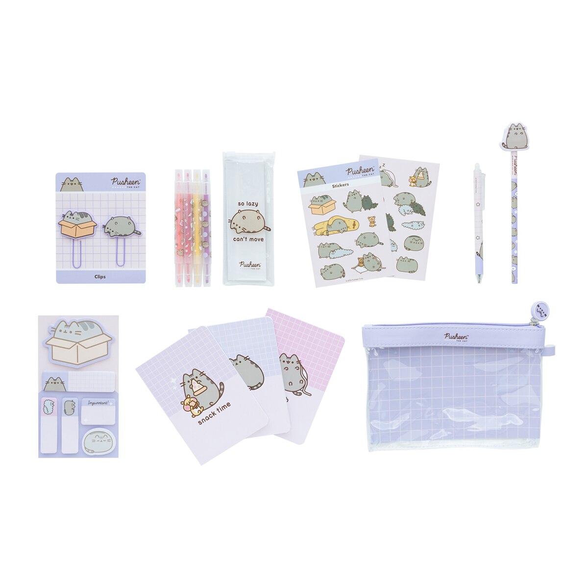 Set de papelería Pusheen Moments Erik lila Lila / Rosa-1