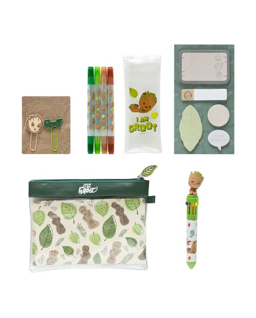 Kit de Papelaria Marvel Groot - Verde Verde / Bege-1