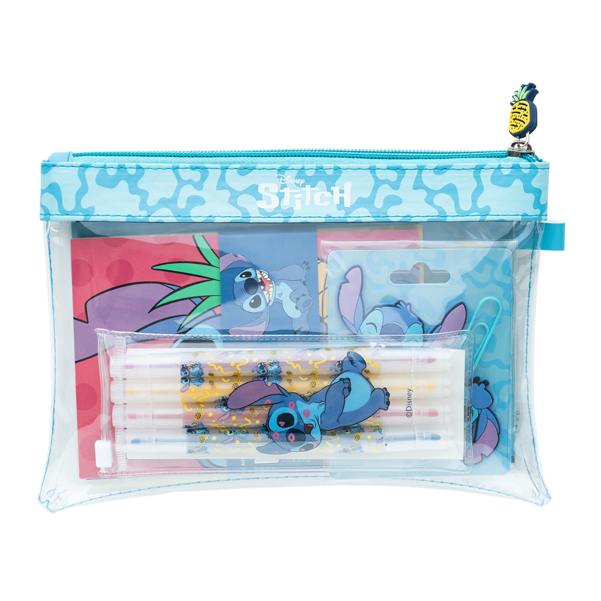 Conjunto de artigos de papelaria Disney Stitch Tropical Erik azul Azul / Branco-1