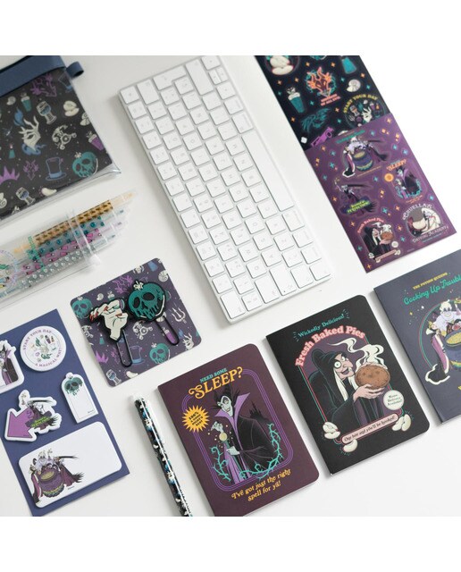 Conjunto de Artigos de Papelaria Vilões Disney - Preto Preto / Roxo-3