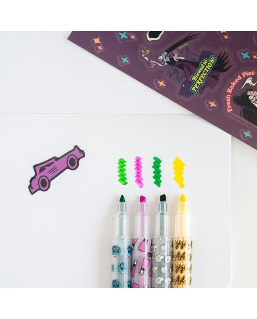 Conjunto de Artigos de Papelaria Vilões Disney - Preto Preto / Roxo-6