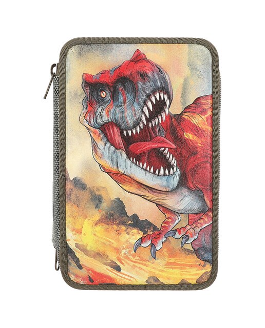 Estojo triplo verde Dino World 2