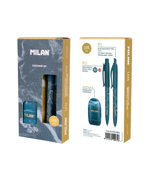 Caixa presente MILAN serie Lava, azul Azul / Dourado-2