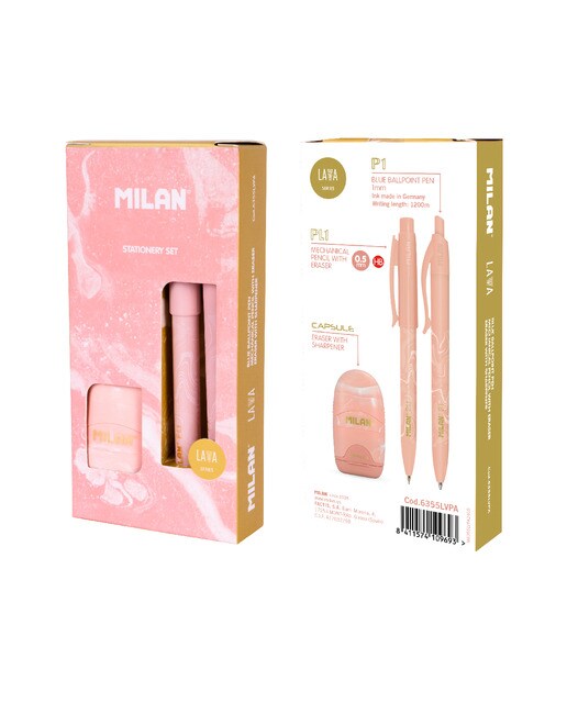 Caixa presente MILAN serie Lava, rosa Rosa / Dourado-2