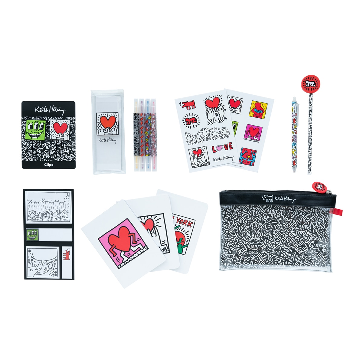 Set de papelería Keith Haring Erik preto Preto / Branco-1