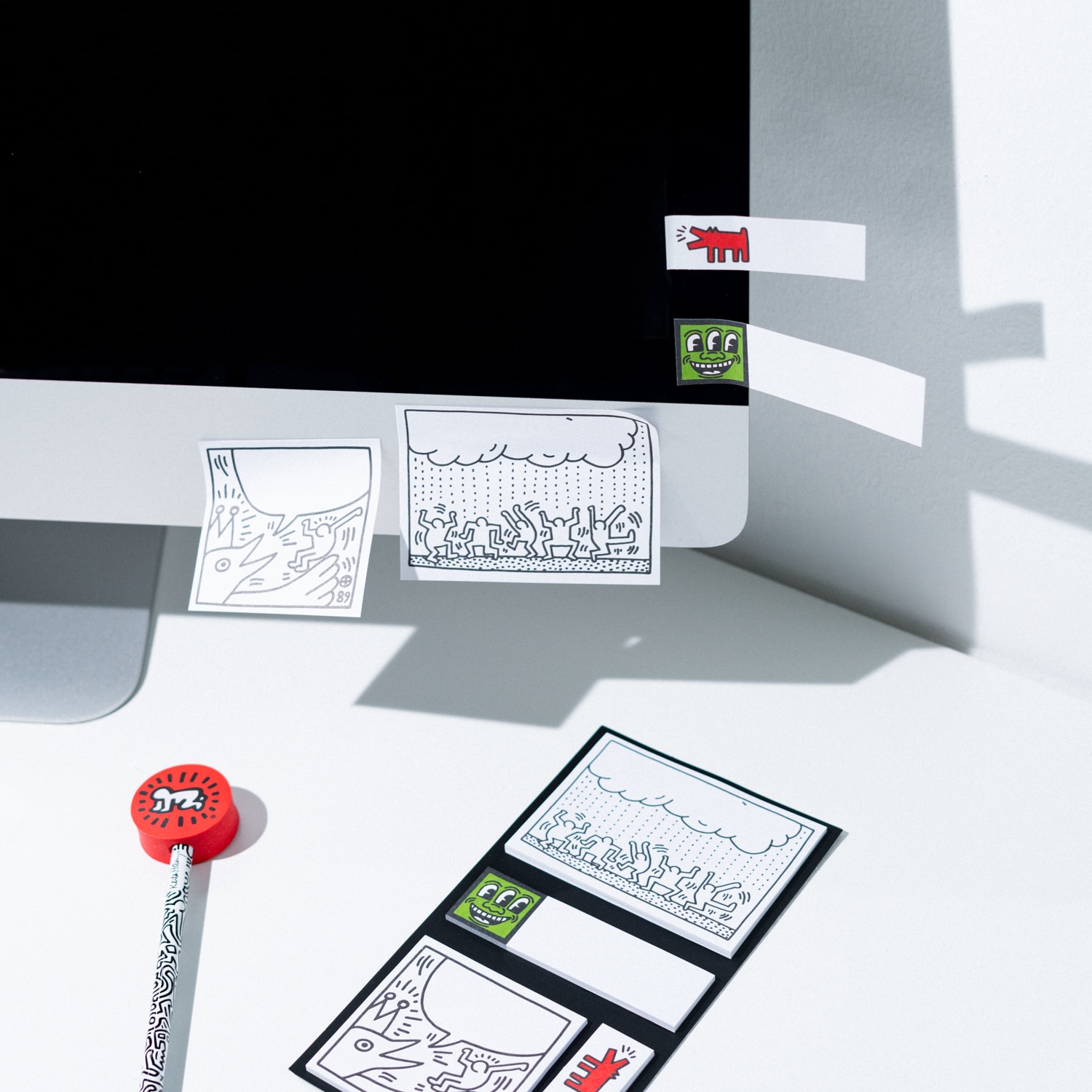 Set de papelería Keith Haring Erik preto Preto / Branco-5