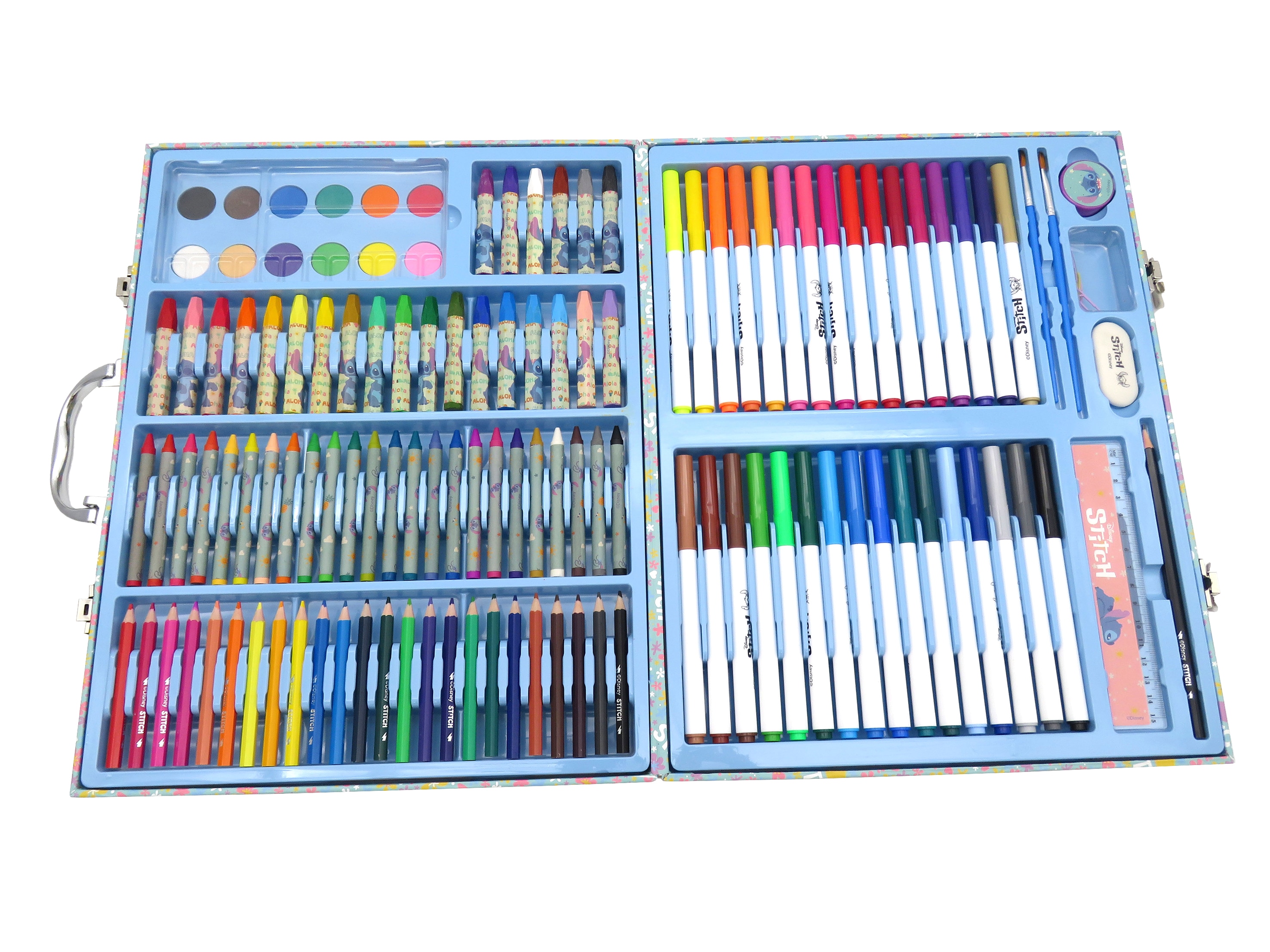 Maletin de dibujo 150 piezas Stitch CyP Brands verde multicolor Verde / Multicolor-5