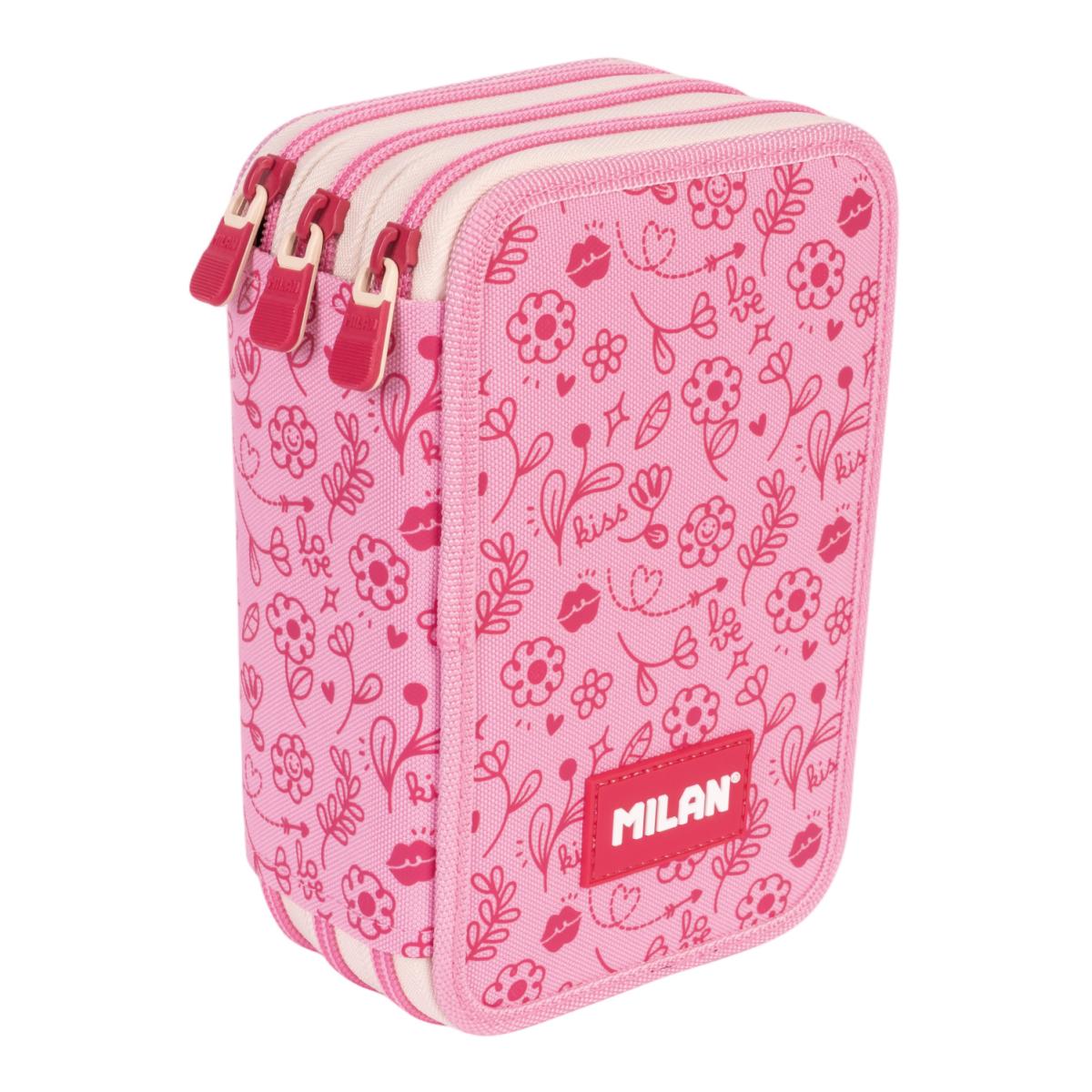 Imagem 0 de Estojo 3 Pisos com Conteudo Serie Especial Flowicorn MILAN - Rosa