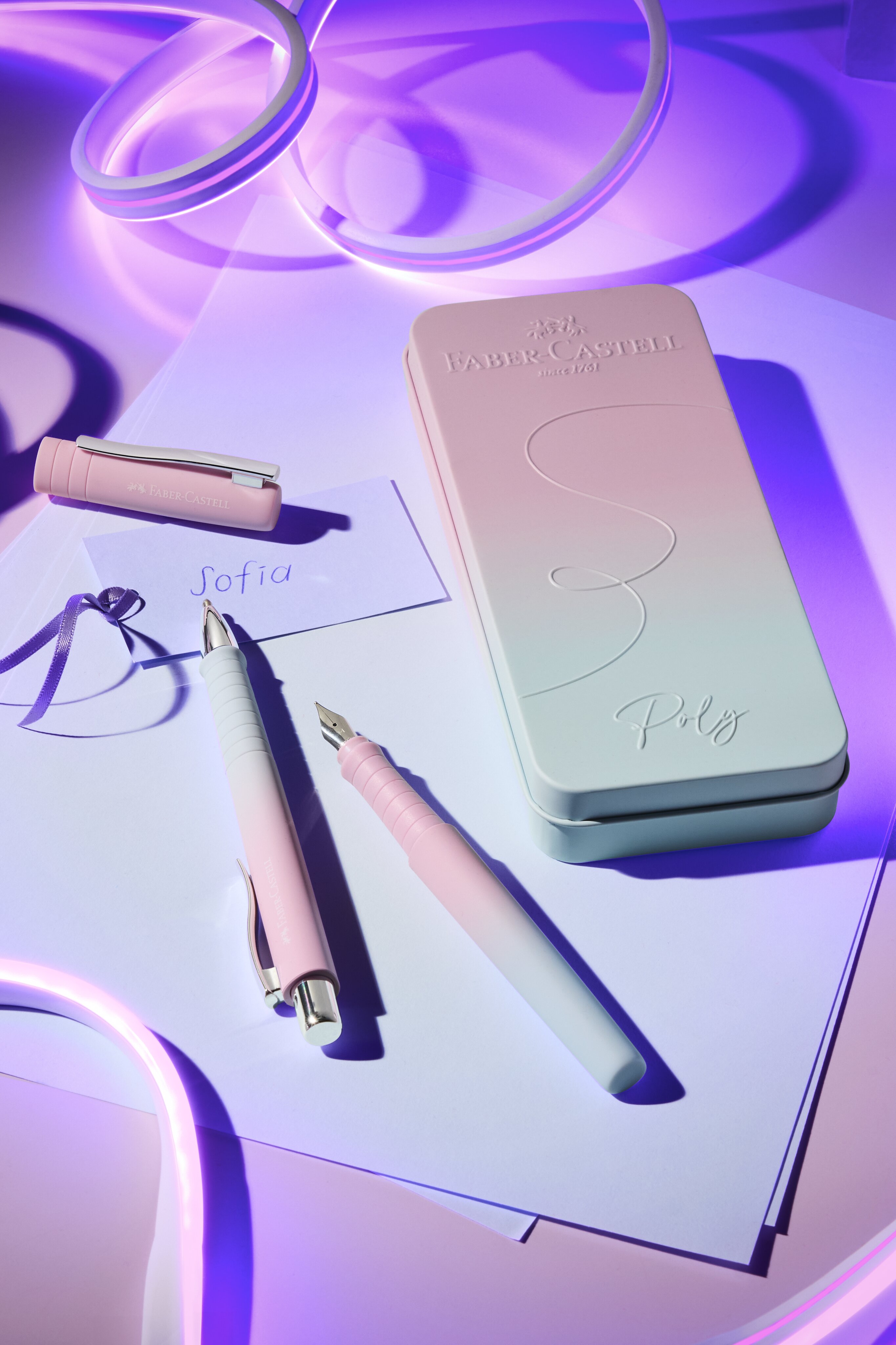 Faber-Castell Conjunto Escrita Poly Ball Blushing Sky Flow Edition 4