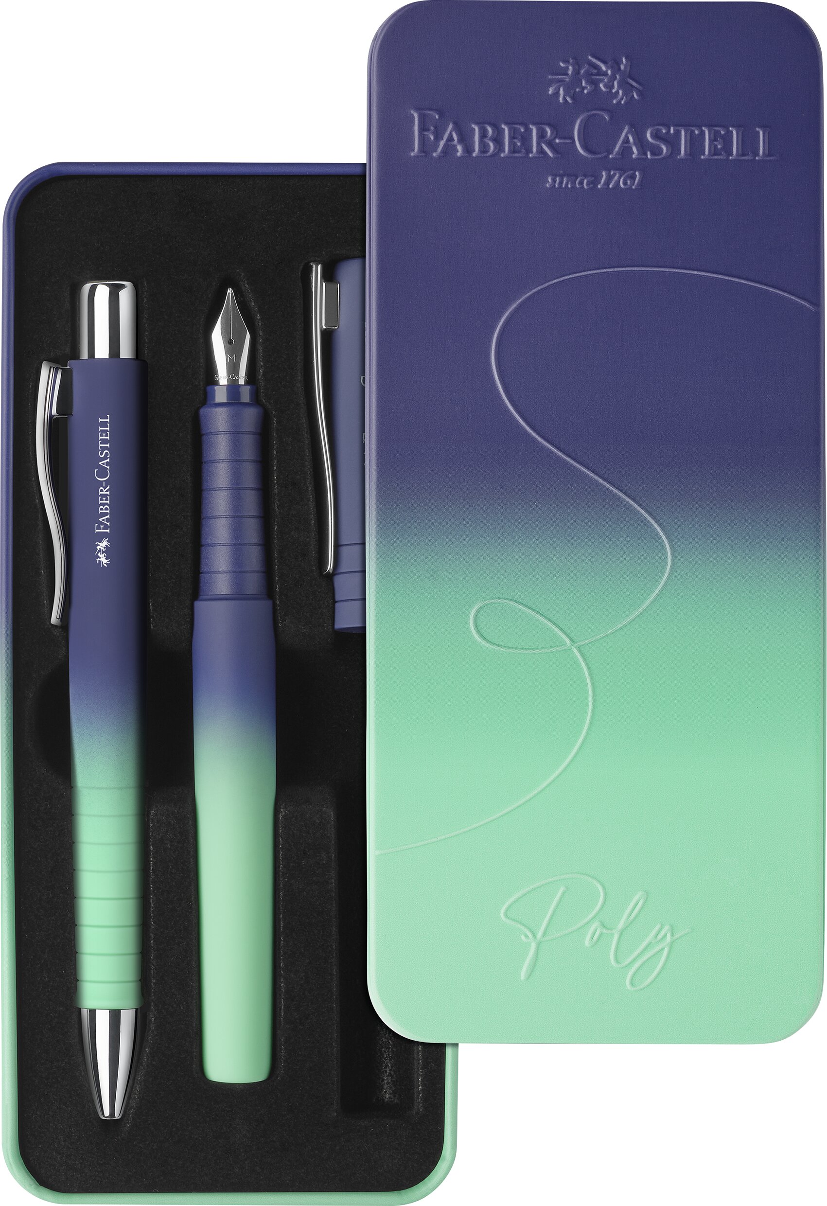 Conjunto de oferta Poly Ball Pen Faber-Castell em azul vibrante 2