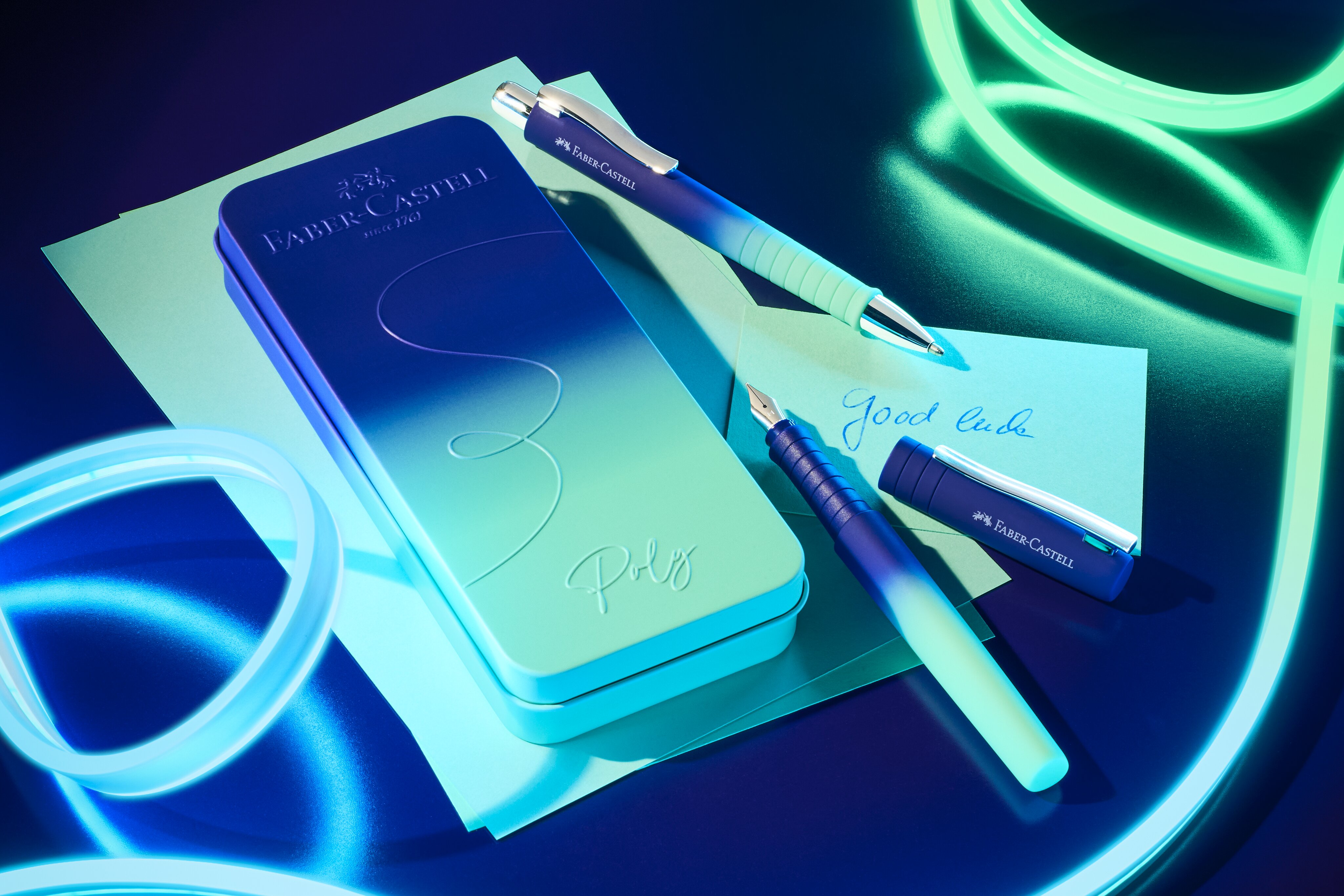 Conjunto de oferta Poly Ball Pen Faber-Castell em azul vibrante 4