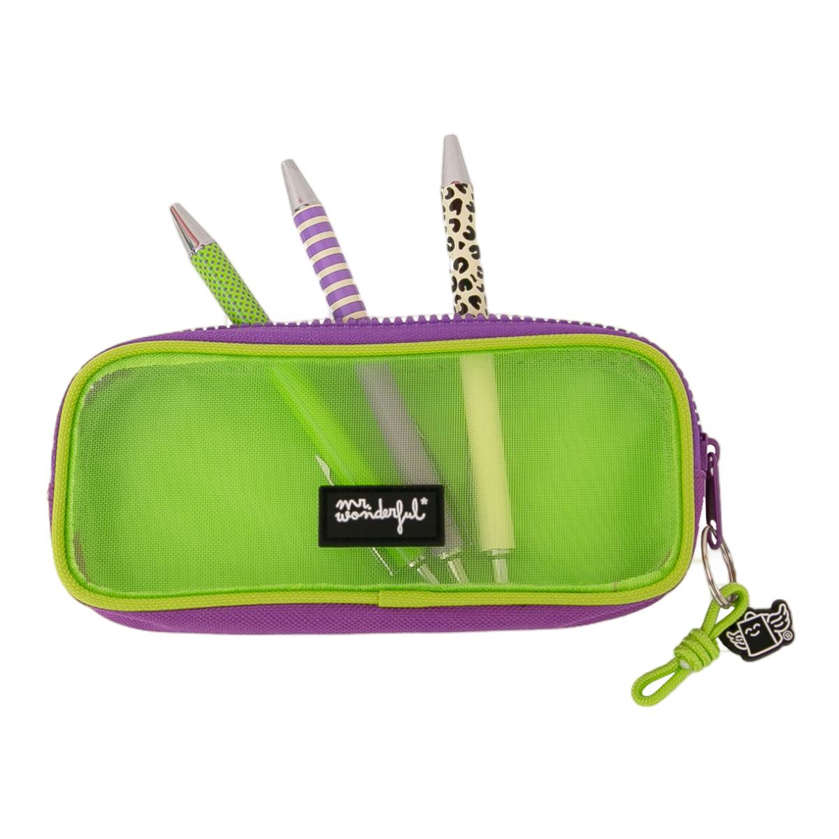Estojo Mr Wonderful: Verde com 3 canetas 2