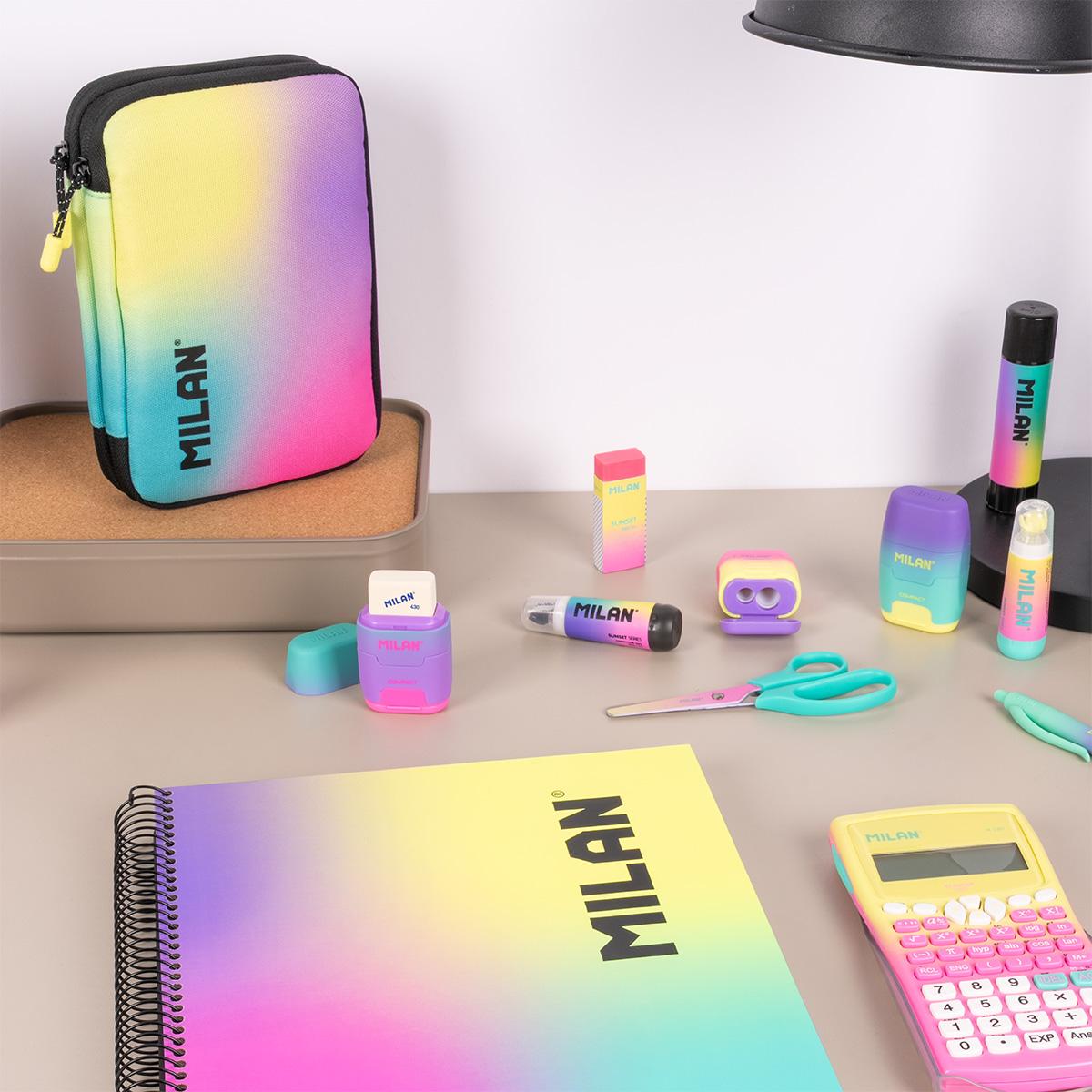Estojo 2 Pisos com Contenido Colección Sunset, Preto Preto / Multicolor-6