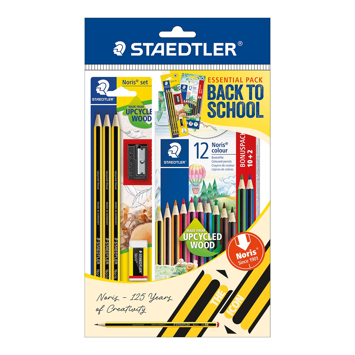 Imagem 0 de Conjunto Blíster com Lápis de Grafite Noris. STAEDTLER. Inclui Borracha + Oferta 1 Afiador e 12 Lapis de Cores Sortidas