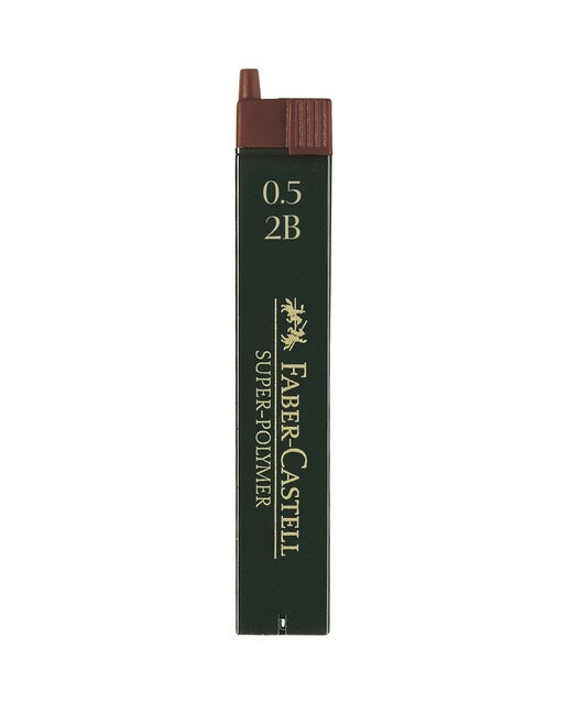 Blister de 1 Tubo de Minas SUPER-POLYMER Faber-Castell 0,5 mm 2B 1