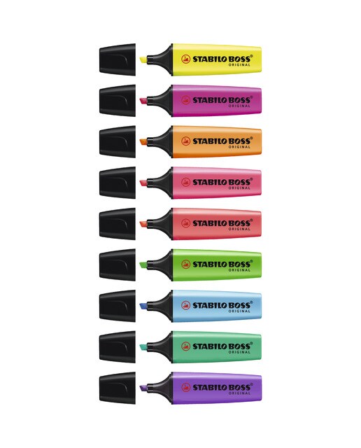Estojo com 8 Marcadores Fluorescentes BOSS ORIGINAL - Multicolor Multicolor-3