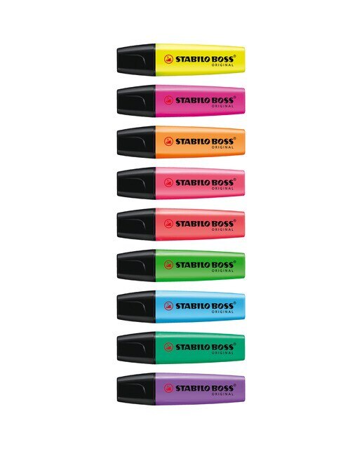 Estojo com 4 Marcadores Fluorescentes BOSS ORIGINAL - Amarelo Amarelo-3