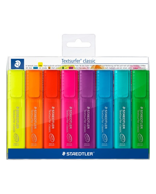 8 Marcadores Fluorescentes Textsurfer Rainbow Staedtler Multicolor 1