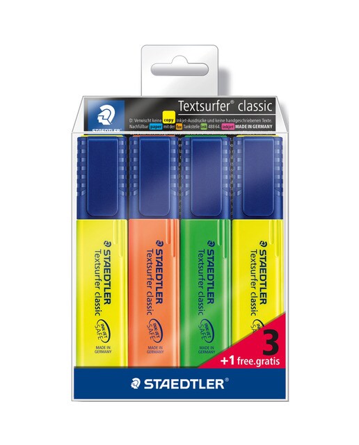 Imagem 0 de 4 Marcadores Fluorescentes Textsurfer Classic 364 Staedtler Várias Cores