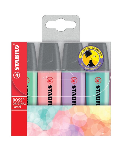 Estojo de 4 Marcadores Fluorescentes BOSS ORIGINAL - Multicolor Multicolor-1