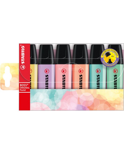 Estojo de 6 Canetas de Feltro BOSS ORIGINAL Pastel - Multicolor Multicolor-1