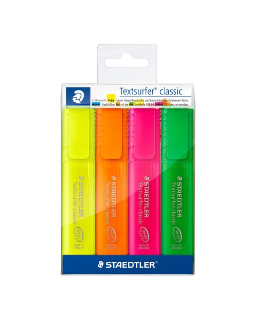 4 Marcadores Fluorescentes Textsurfer Classic 364 Staedtler Multicolor 1