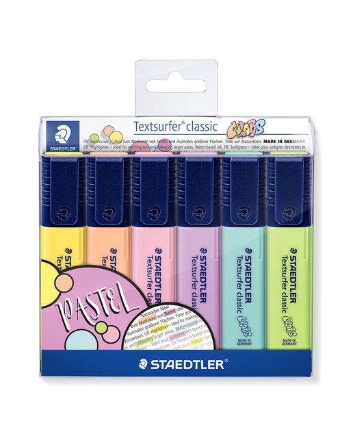 Marcador Fluorescente Textsurfer Classic Pastel 6 Unidades Staedtler 1