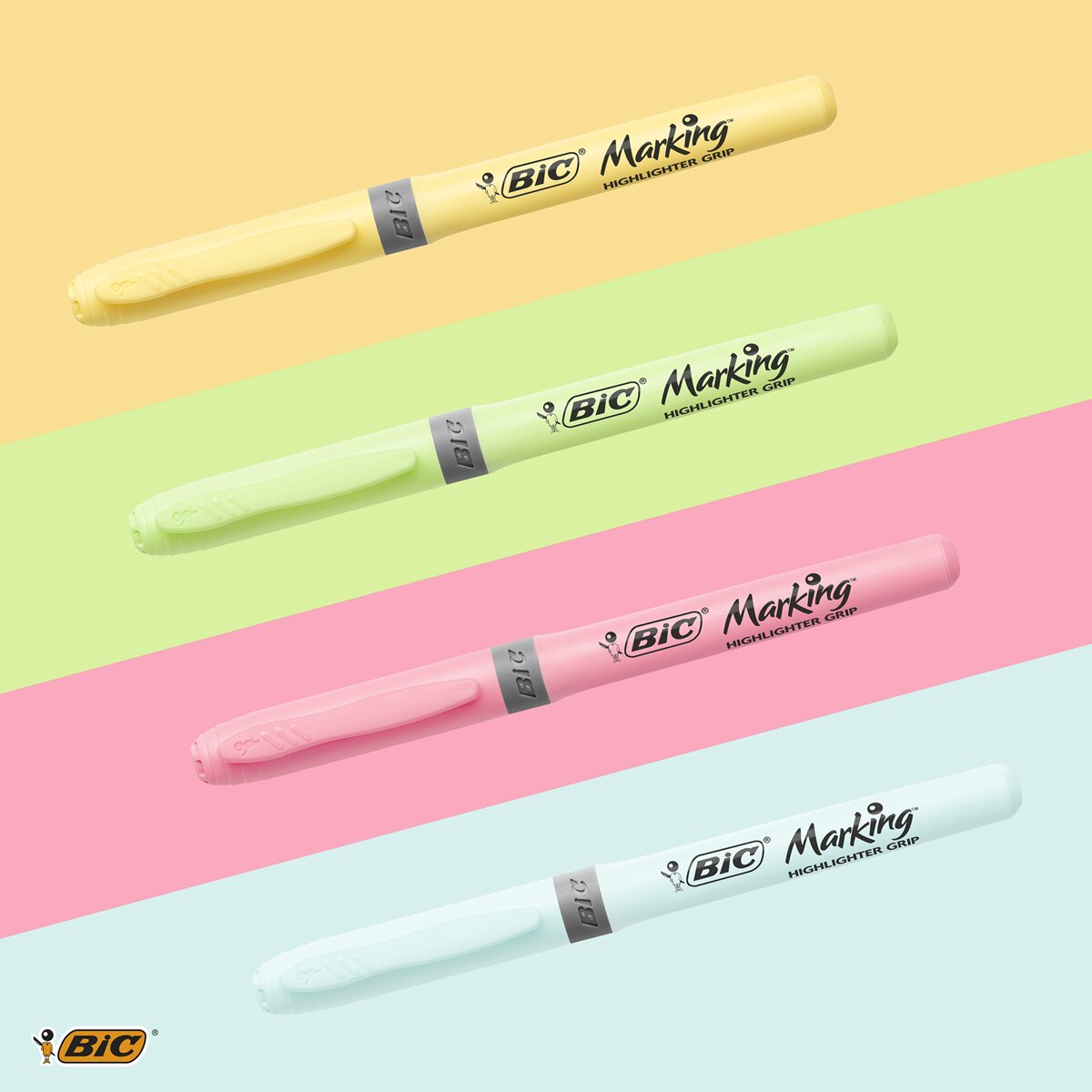 Pack de 4 marcadores fluorescentes Highlighter Grip pastel Multicolor-5
