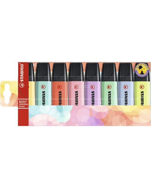 Estojo de 8 Marcadores BOSS ORIGINAL Pastel - Multicolor Multicolor-1