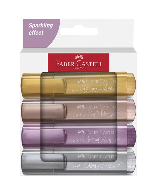 Pack con 4 marcadores Texliner Metálicos Faber-Castell Multicolor-1