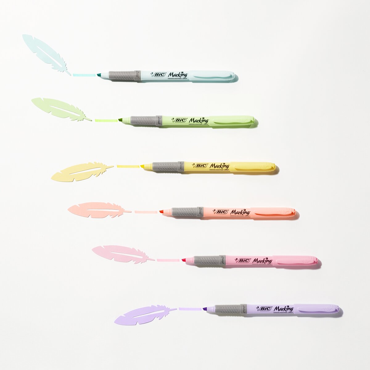 Pack de 6 marcadores fluorescentes Highlighter Grip pastel Multicolor-2