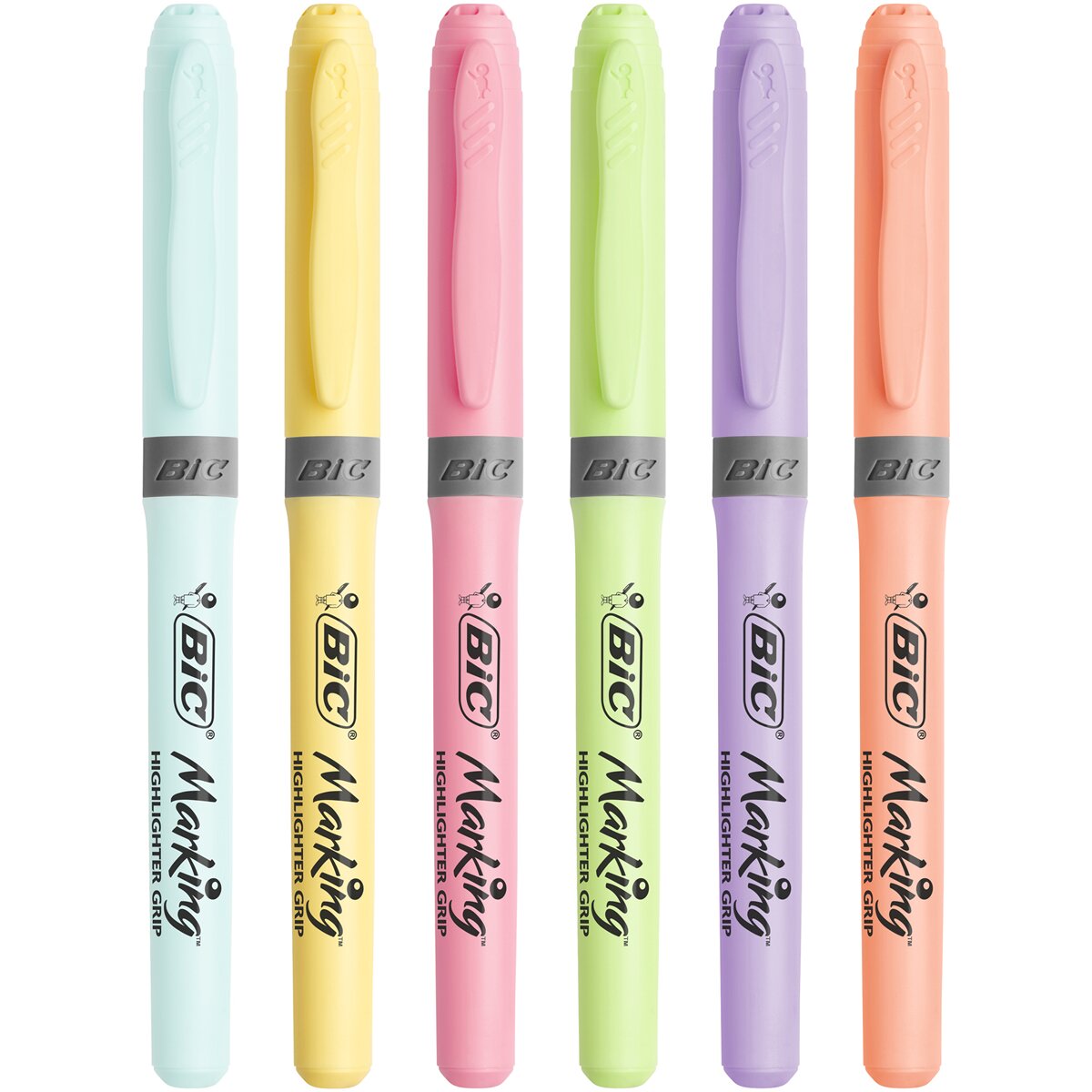 Pack de 6 marcadores fluorescentes Highlighter Grip pastel Multicolor-3