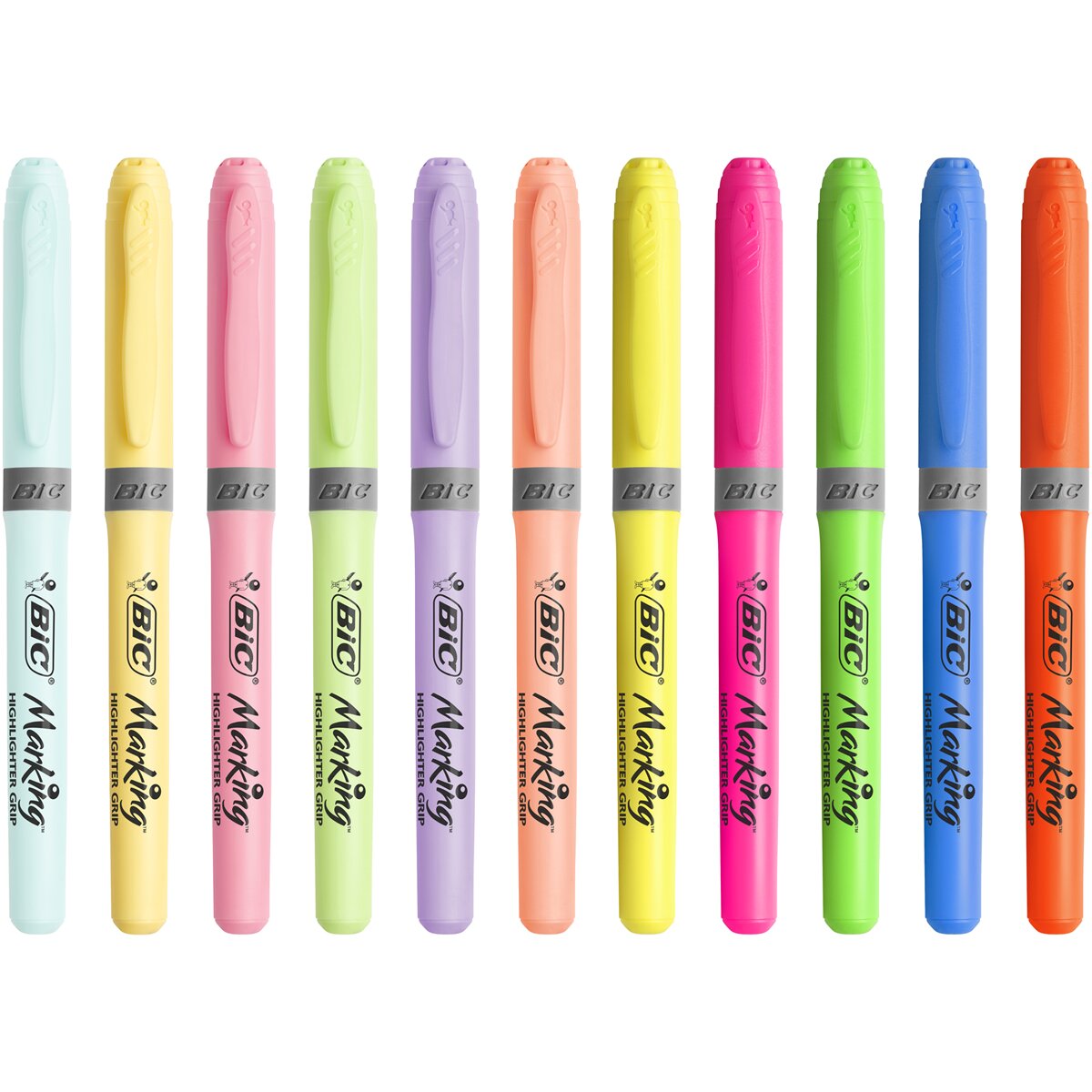 Pack de 12 Marcadores Fluorescentes Highlighter Grip BIC Multicolor-2
