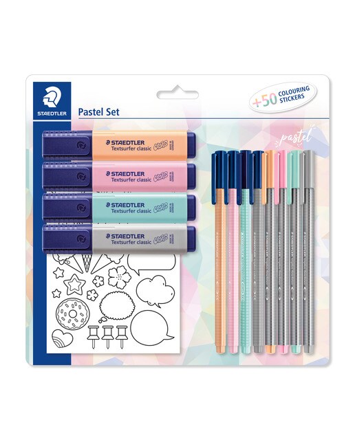 Imagem 0 de Conjunto misto para sublinhar, escrever e colorir Pastel Line