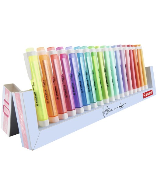 Conjunto de Secretária com 18 Canetas de Feltro Swing Cool Pastel - Multicolor Multicolor-4