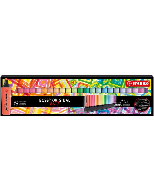 Conjunto de Secretária ARTY 23 Marcadores Fluorescentes BOSS ORIGINAL Multicolor Multicolor-1