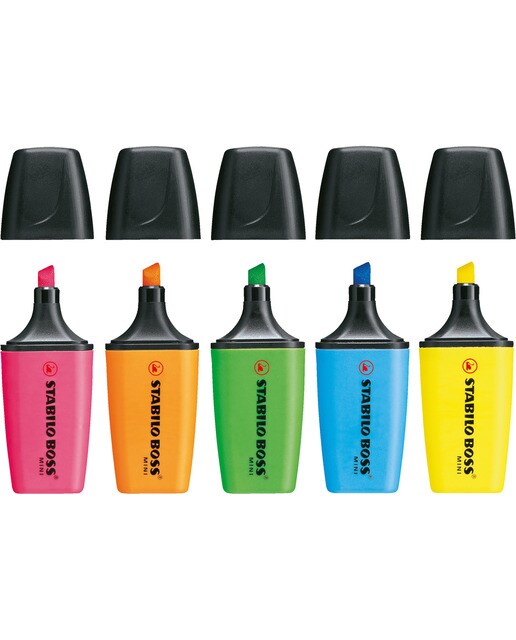 Estojo de 5 Marcadores Fluorescentes BOSS MINI Multicolor Multicolor-2