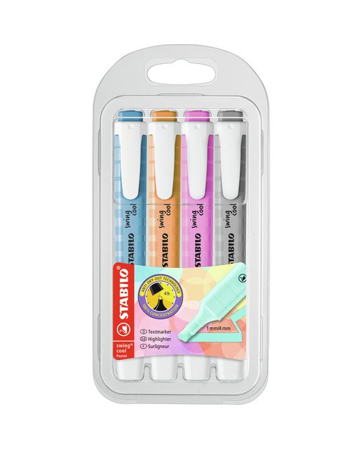 Estojo de 4 Marcadores Fluorescentes swing cool Pastel Edition Multicolor Multicolor-1