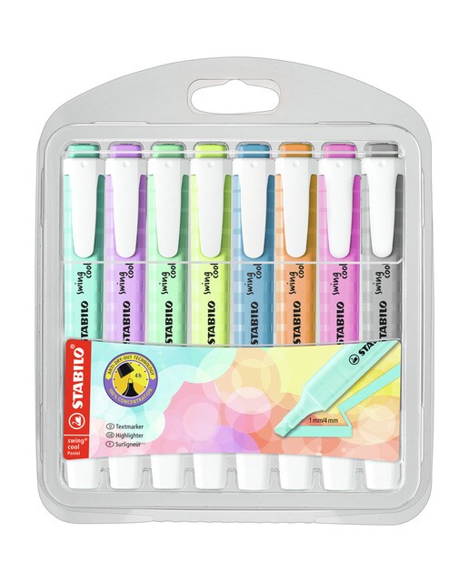 Estojo de 8 Marcadores Fluorescentes swing cool Pastel Edition Multicolor Multicolor-1