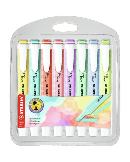 Imagem 0 de Estojo de 8 Marcadores Fluorescentes swing cool Pastel Edition Multicolor