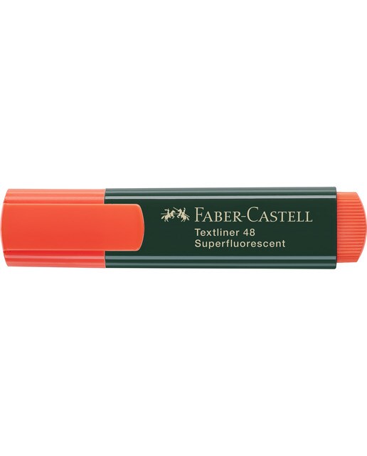 Marcador Texliner 48 Punta Biselada Tinta Base al Agua Recargable Faber-Castell Naranja Neón Naranja flúor-2
