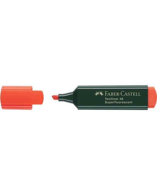 Marcador Texliner 48 Punta Biselada Tinta Base al Agua Recargable Faber-Castell Naranja Neón Naranja flúor-3