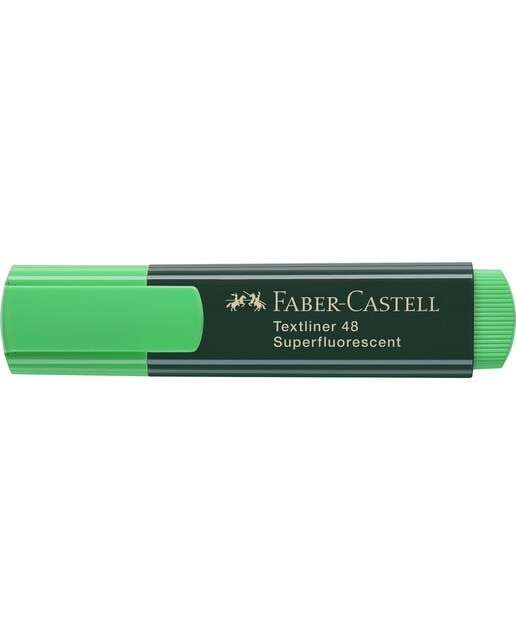 Marcador Texliner 48 Punta Biselada Tinta Base al Agua Recargable Faber-Castell Verde Neón Verde flúor-2