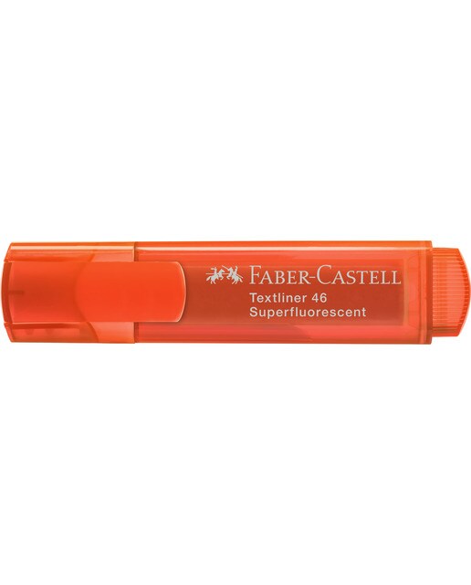 Marcador Texliner 46 Superfluorescente Punta Biselada Tinta Base al Agua Recargable Faber-Castell Naranja Neón Naranja-2