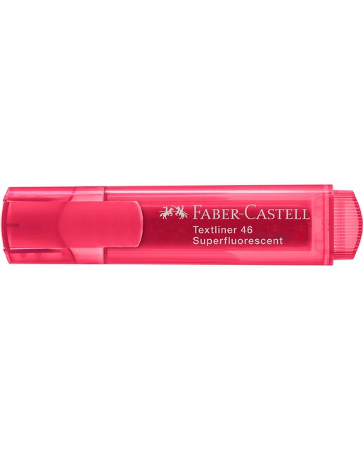 Marcador Texliner 46 Superfluorescente Punta Biselada Tinta Base al Agua Recargable Faber-Castell Rojo Neón Rojo-2