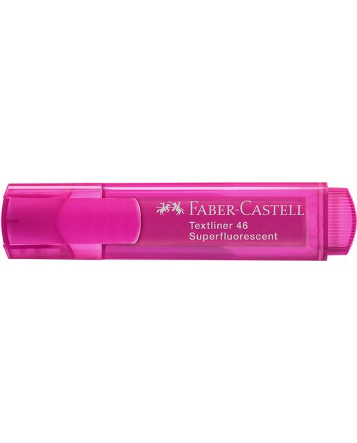 Imagen 2 de Marcador Texliner 46 Superfluorescente Punta Biselada Tinta Base al Agua Recargable Faber-Castell Rosa Neón Rosa