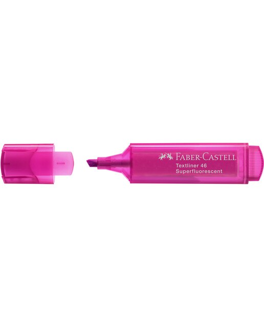 Imagen 3 de Marcador Texliner 46 Superfluorescente Punta Biselada Tinta Base al Agua Recargable Faber-Castell Rosa Neón Rosa