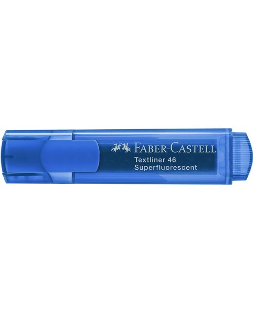 Imagen 2 de Marcador Texliner 46 Superfluorescente Punta Biselada Tinta Base al Agua Recargable Faber-Castell Azul Neón Azul